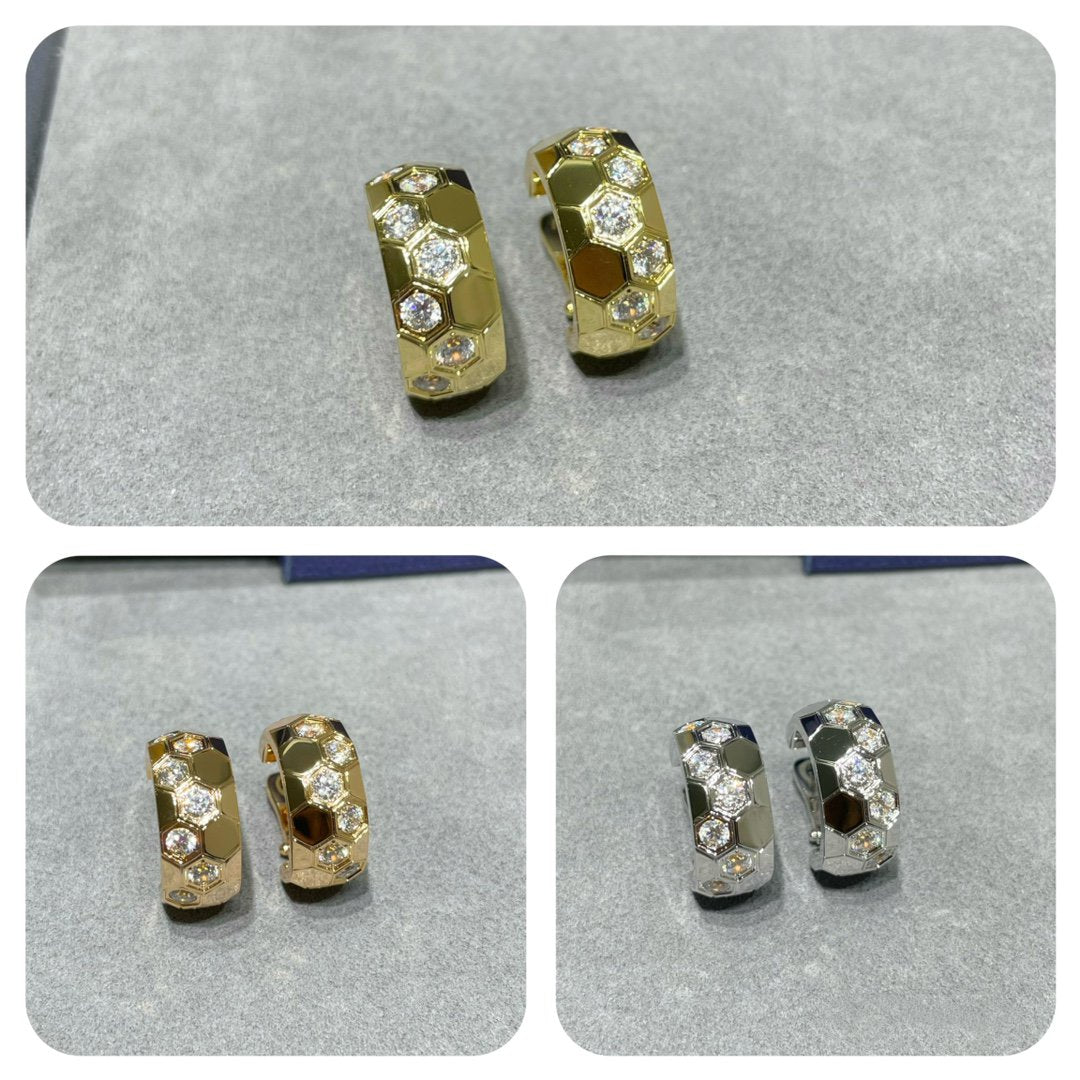 [Stars Jewelry]BEE LOVE DIAMOND HOOP EARRINGS
