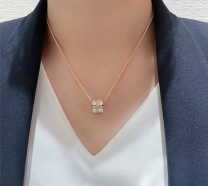 [Stars Jewelry]BEE LOVE DIAMOND PAVED 3 ROW NECKLACE