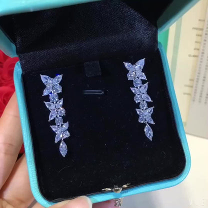 [Stellar jewels]VICTORIA SILVER DIAMOND DROP EARRINGS