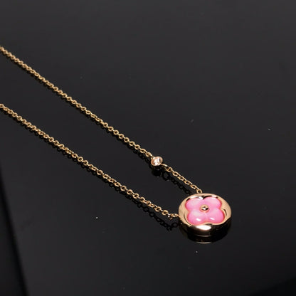 [Stars Jewelry]COLOR BLOSSOM PINK MOP SUN GOLD NECKLACE