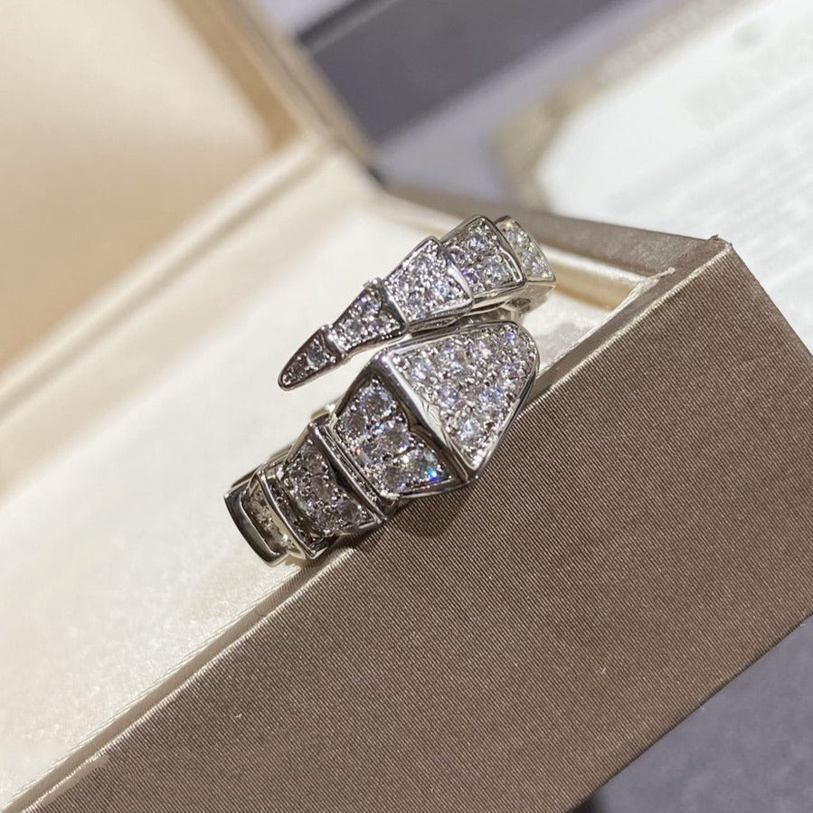 [Stars Jewelry]SERPENTI LARGE RING SILVER DIAMOND PAVED