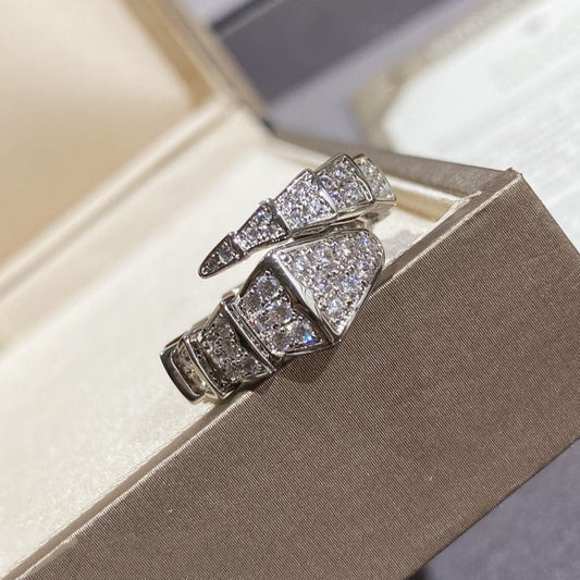 [Stars Jewelry]SERPENTI LARGE RING SILVER DIAMOND PAVED