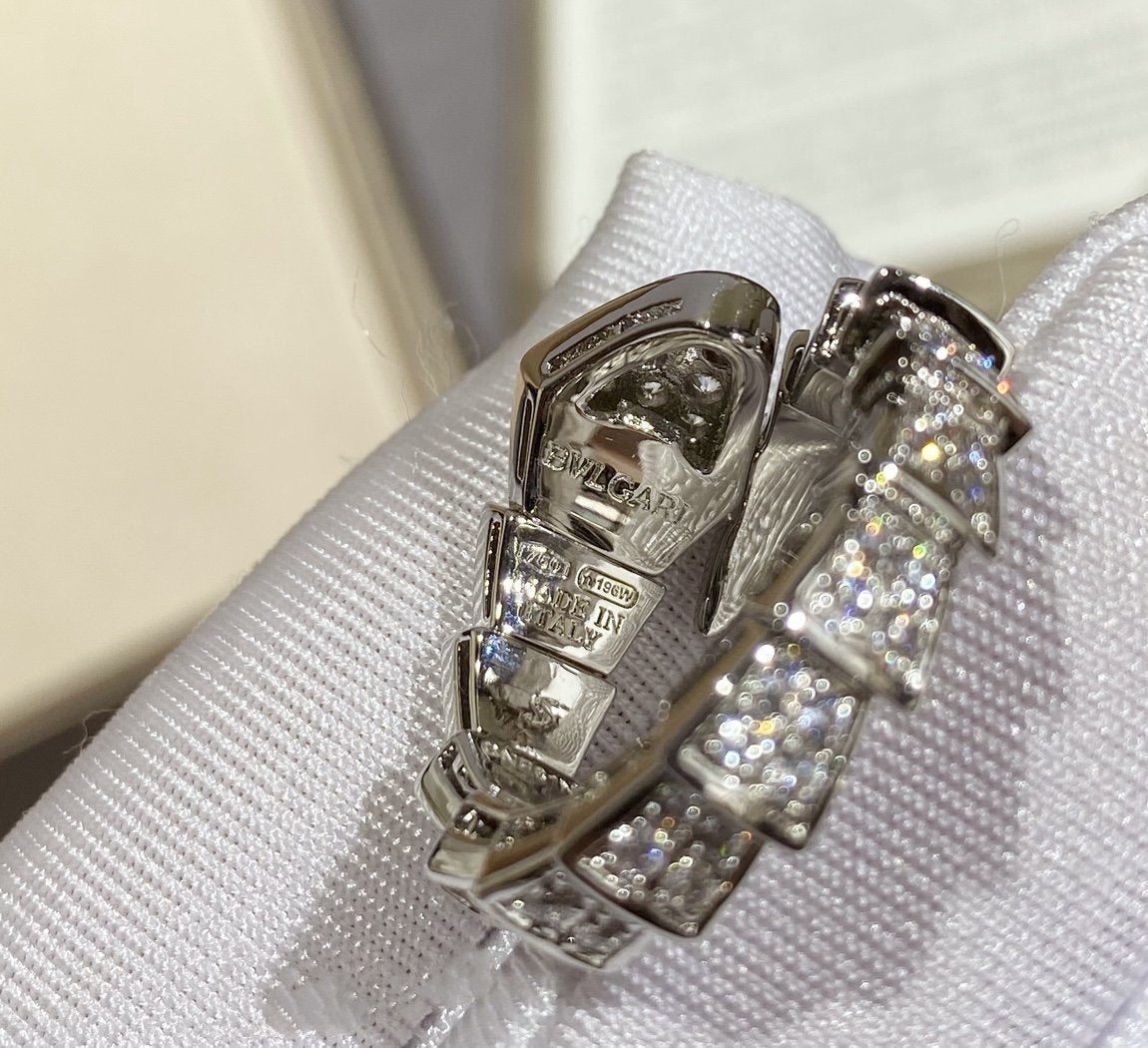 [Stars Jewelry]SERPENTI LARGE RING SILVER DIAMOND PAVED