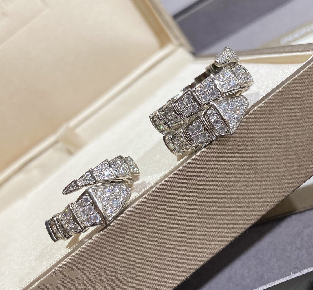 [Stars Jewelry]SERPENTI LARGE RING SILVER DIAMOND PAVED