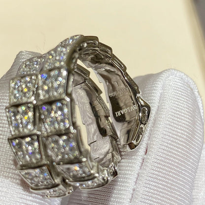 [Stars Jewelry]SERPENTI DOUBLE RING SILVER DIAMOND PAVED
