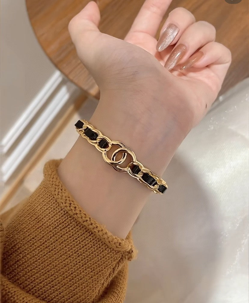 [Stars Jewelry]Double C Open Bangle