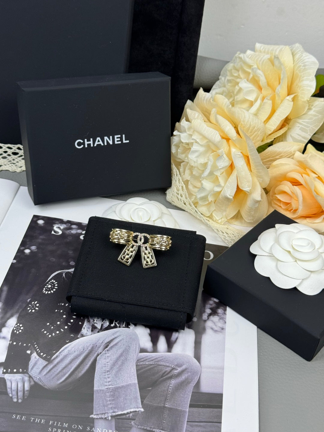 [Stars Jewelry]25K Hollow Bow Brooch