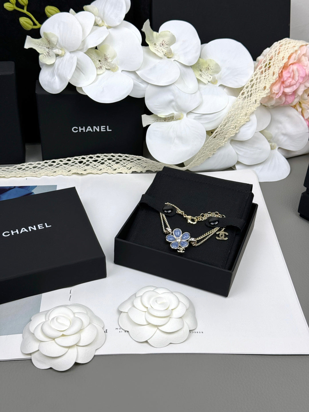 [Stars Jewelry]VOLTE New Blue Floral Double-Layer Bracelet
