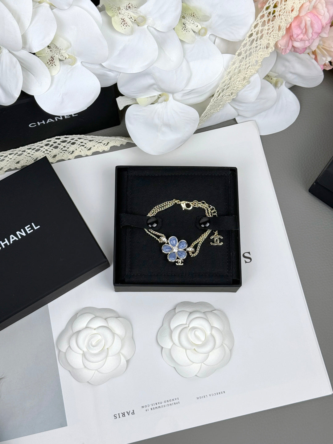 [Stars Jewelry]VOLTE New Blue Floral Double-Layer Bracelet
