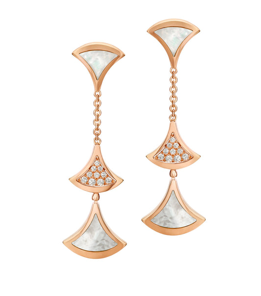 [Stars Jewelry]DREAM EARRINGS 3 MOTIFS DIAMOND MOP PINK GOLD