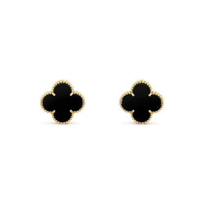 [Stars Jewelry]CLOVER MEDIUM 1 MOTIFS  ONYX STUD EARRINGS