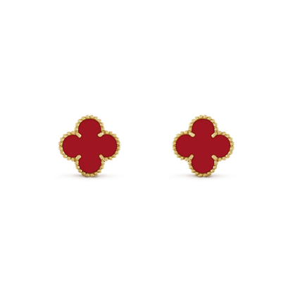 [Stars Jewelry]CLOVER MINI 9.5MM CARNELIAN EARRINGS