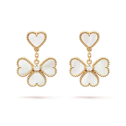 [Stars Jewelry]CLOVER SWEET WHITE MOP EARRINGS