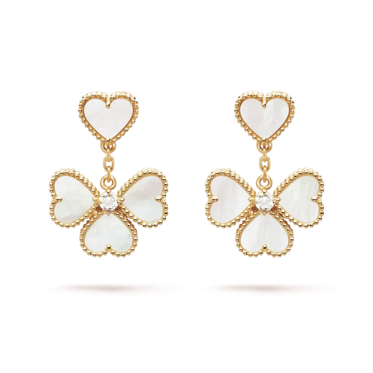 [Stars Jewelry]CLOVER SWEET WHITE MOP EARRINGS