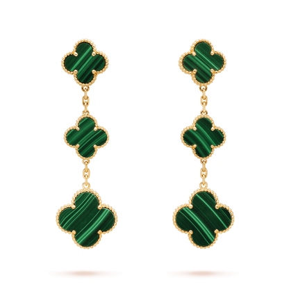 [Stars Jewelry]CLOVER MALACHITE 3 MOTIFS GOLD