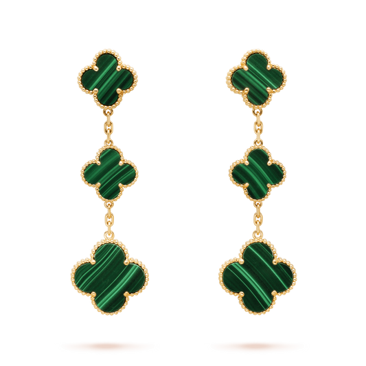 [Stars Jewelry]CLOVER MALACHITE 3 MOTIFS GOLD