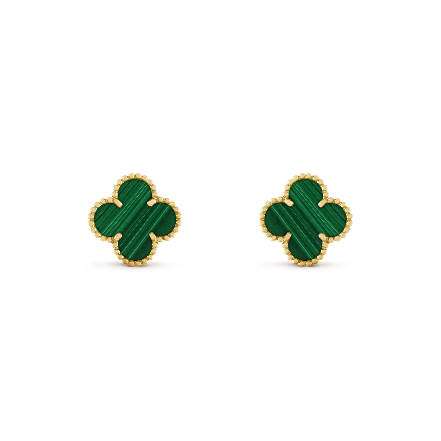 [Stars Jewelry]CLOVER MEDIUM 1 MOTIFS MALACHITE  EARRINGS