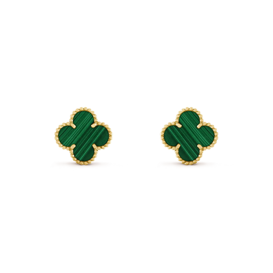 [Stars Jewelry]CLOVER MEDIUM 1 MOTIFS MALACHITE  EARRINGS