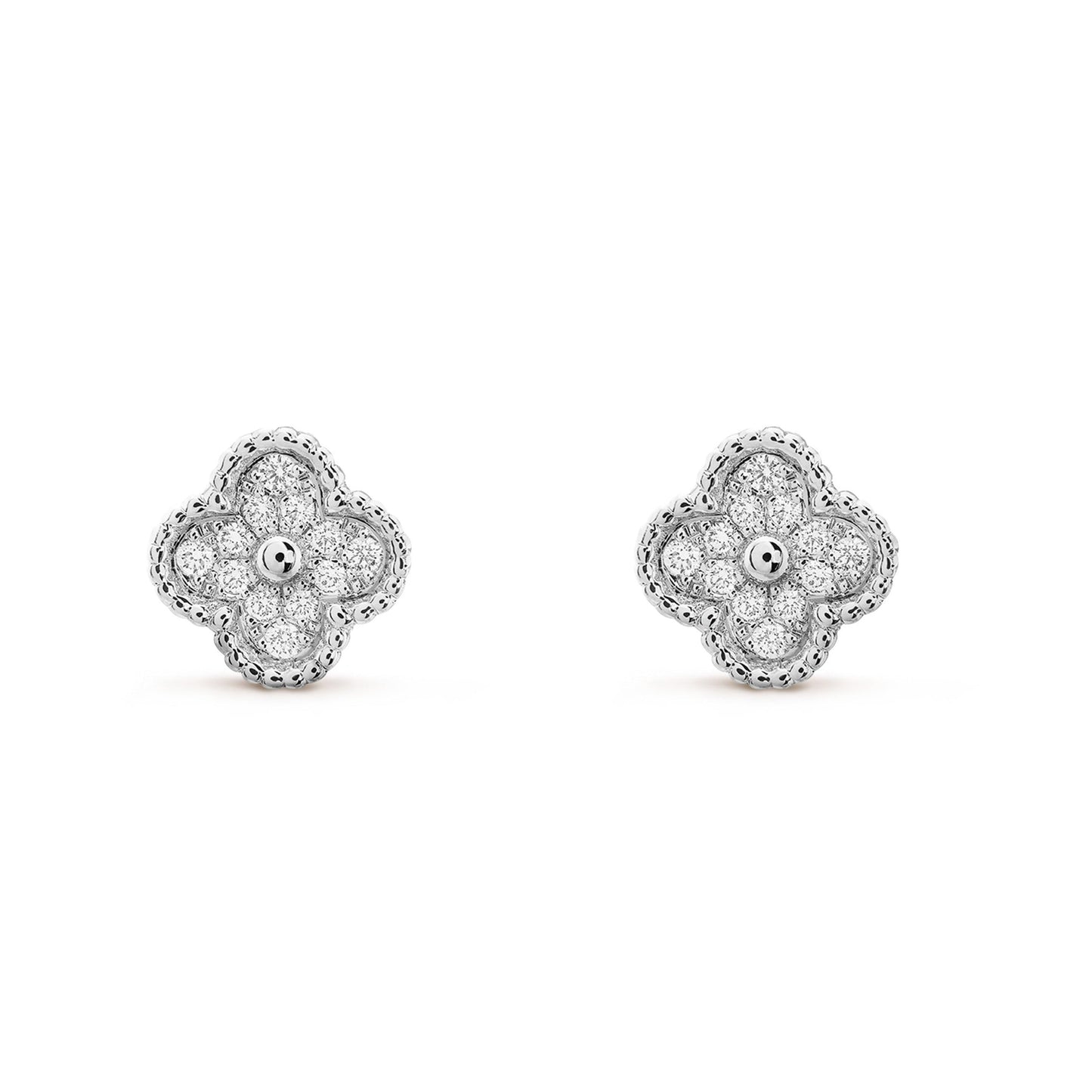 [Stars Jewelry]CLOVER MINI DIAMOND STUD EARRINGS