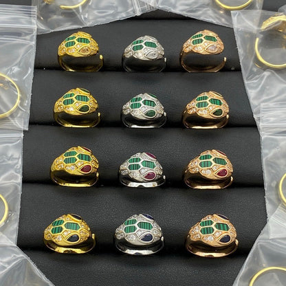[Stars Jewelry]BRAND NEW ASSORTED SNAKE HEAD MALACHITE RINGS