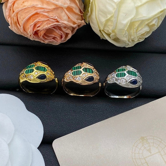 [Stars Jewelry]BRAND NEW ASSORTED SNAKE HEAD MALACHITE RINGS