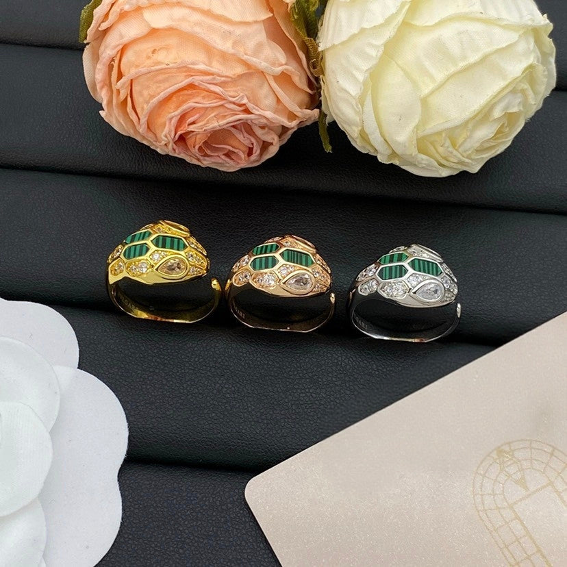 [Stars Jewelry]BRAND NEW ASSORTED SNAKE HEAD MALACHITE RINGS