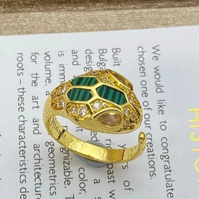 [Stars Jewelry]BRAND NEW ASSORTED SNAKE HEAD MALACHITE RINGS