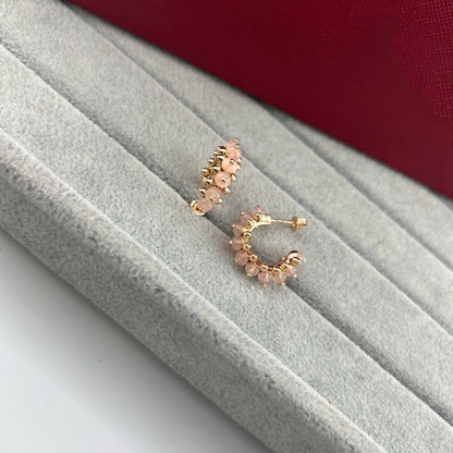 [Stars Jewelry]NEW COLORED GEMSTONE COLLECTION SMALL HOOP EARRINGS