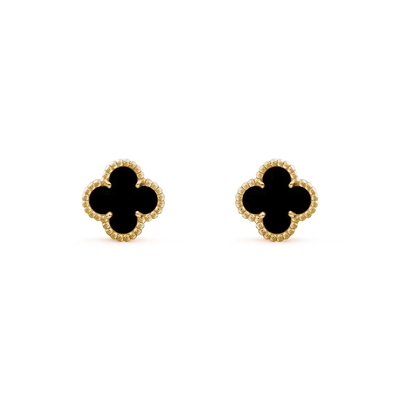 [Stars Jewelry]CLOVER MINI 9.5MM BLACK MOP EARRINGS