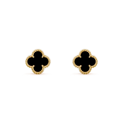 [Stars Jewelry]CLOVER MINI 9.5MM BLACK MOP EARRINGS