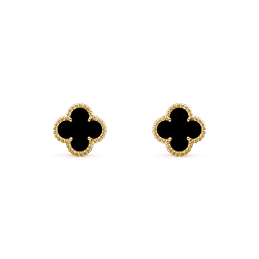 [Stars Jewelry]CLOVER MINI 9.5MM BLACK MOP EARRINGS