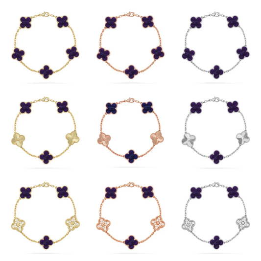 [Stars Jewelry]CLOVER 5 MOTIF PURPLE STRIPES BRACELET COLLECTION
