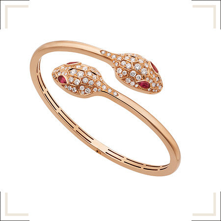 [Stars Jewelry]SERPENTI BRACELET PINK GOLD DIAMOND DOUBLE SNAKE