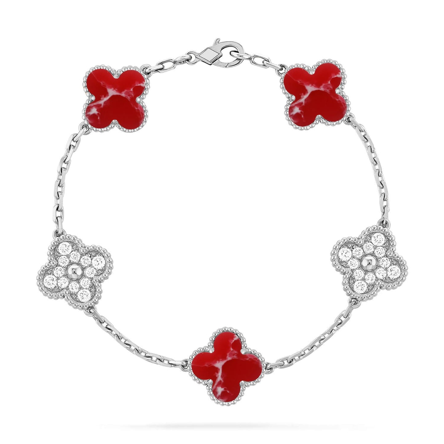 [Stars Jewelry]CLOVER 5 MOTIF RED PATTERN BRACELET COLLECTION