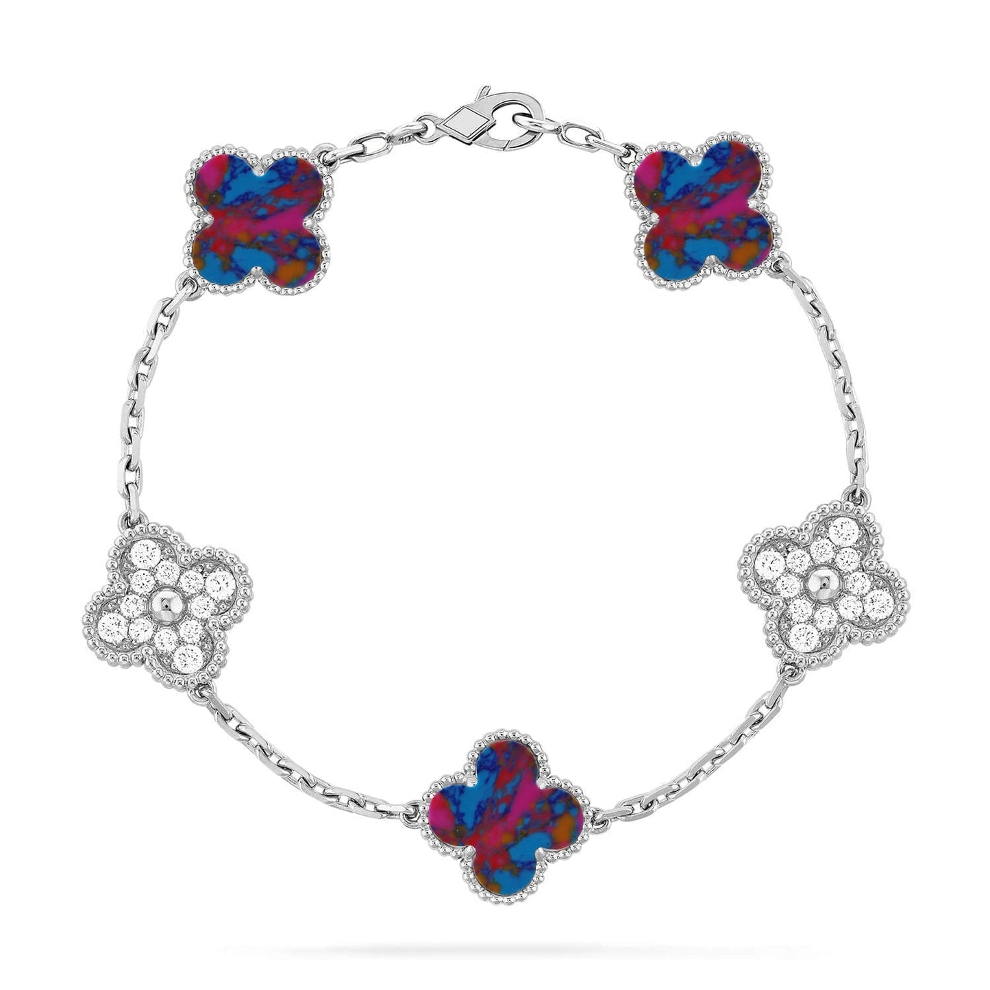 [Stars Jewelry]CLOVER 5 MOTIF COLOR GEMSTONES BRACELET COLLECTION