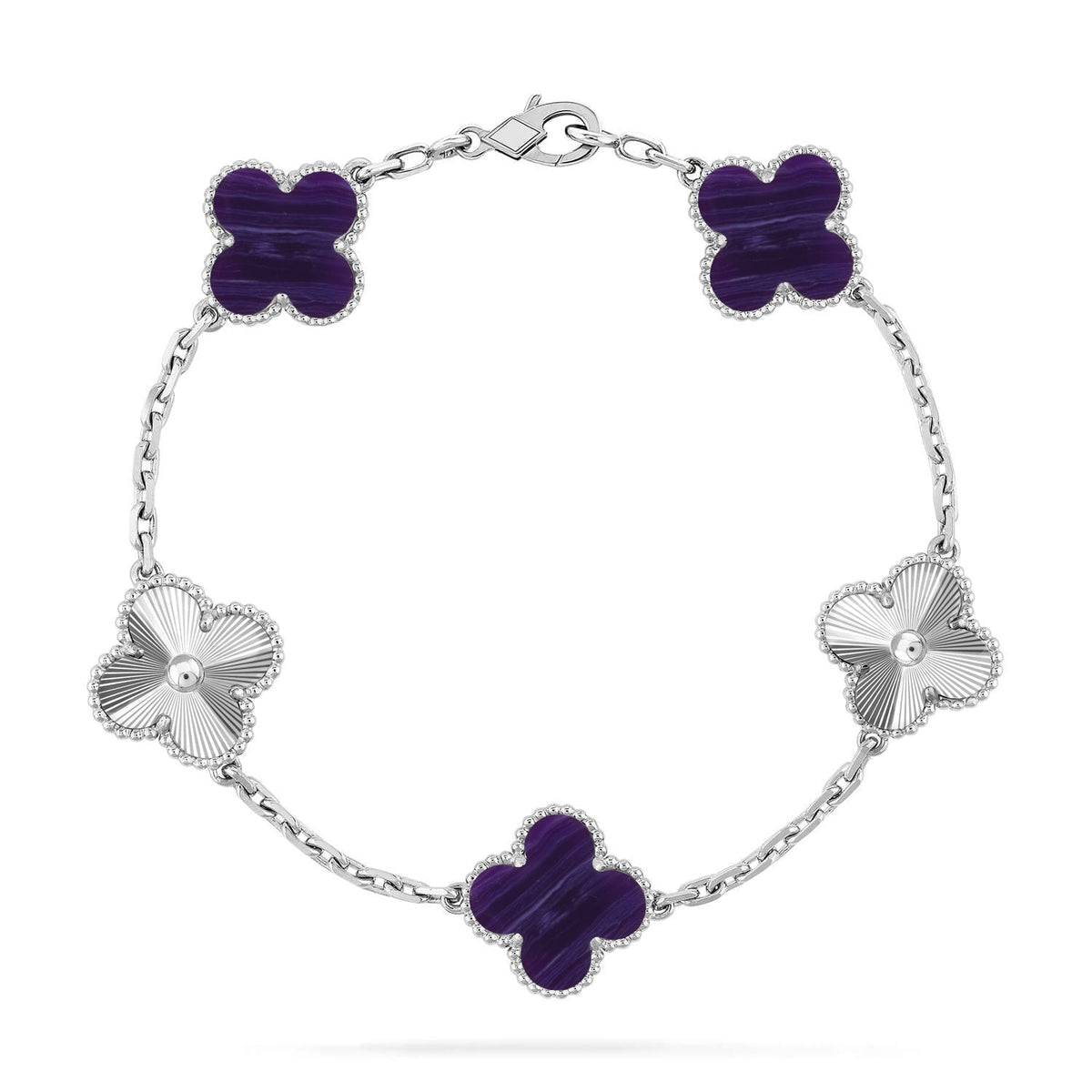 [Stars Jewelry]CLOVER 5 MOTIF PURPLE STRIPES BRACELET COLLECTION