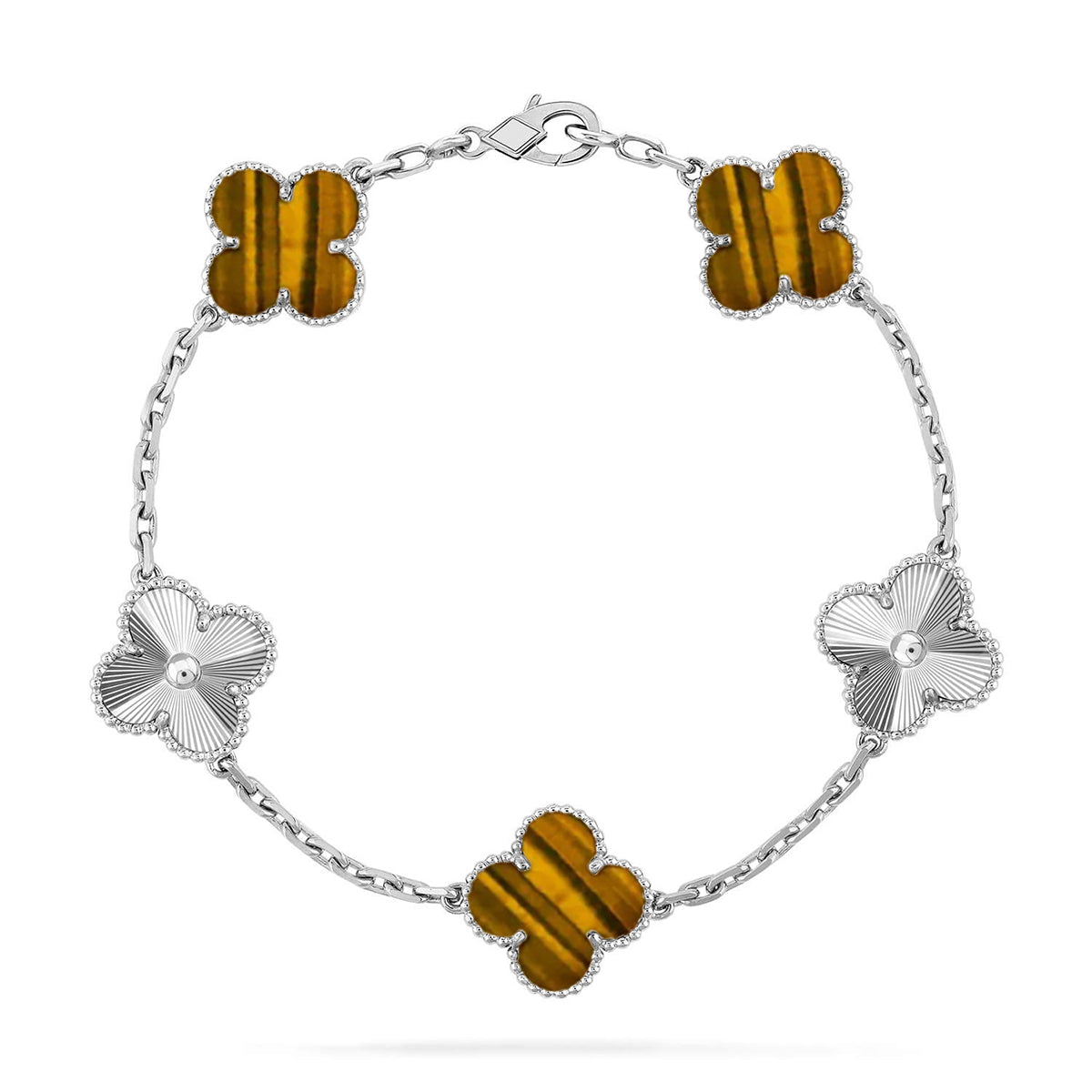 [Stars Jewelry] CLOVER 5 MOTIFS TIGER EYE BRACELET COLLECTION