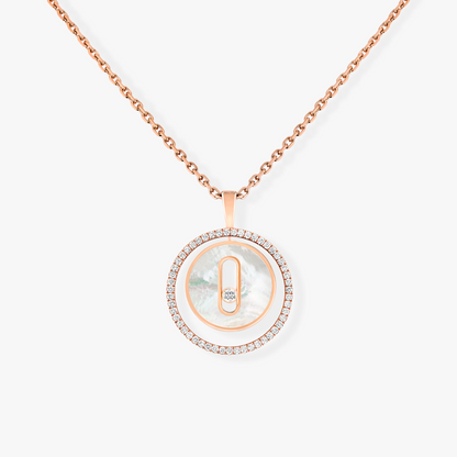 [Stars Jewelry]LUCKY MOVE 1 DIAMOND WHITE MOTHER OF PEARL PINK GOLD DIAMOND NECKLACE
