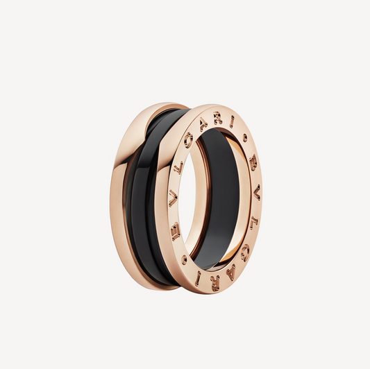 [Stars Jewelry]ZERO 1 TWO-BAND LOOPS AND BLACK CERAMIC PINK GOLD RING