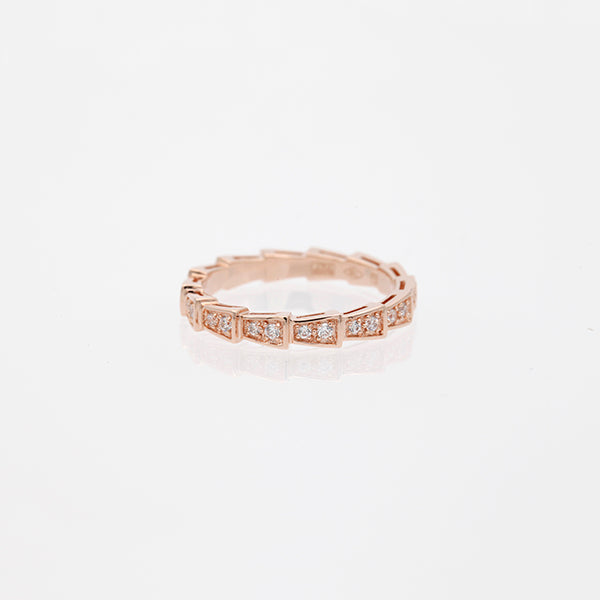[Stars Jewelry]SERPENTI RING PINK GOLD DIAMOND PAVED 3MM