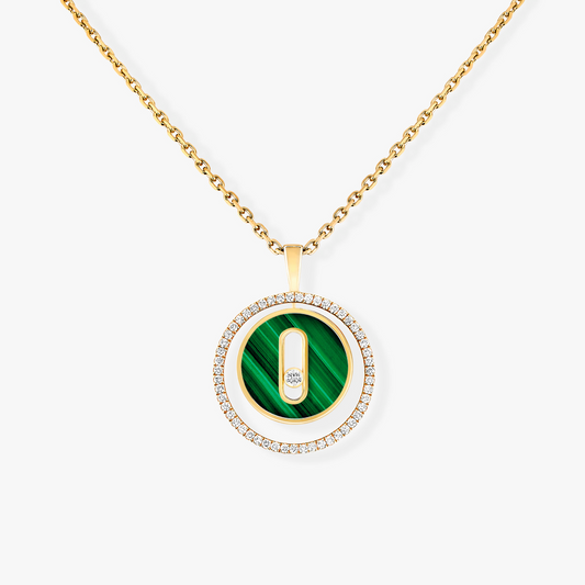 [Stars Jewelry]LUCKY MOVE 1 DIAMOND MALACHITE GOLD DIAMOND NECKLACE