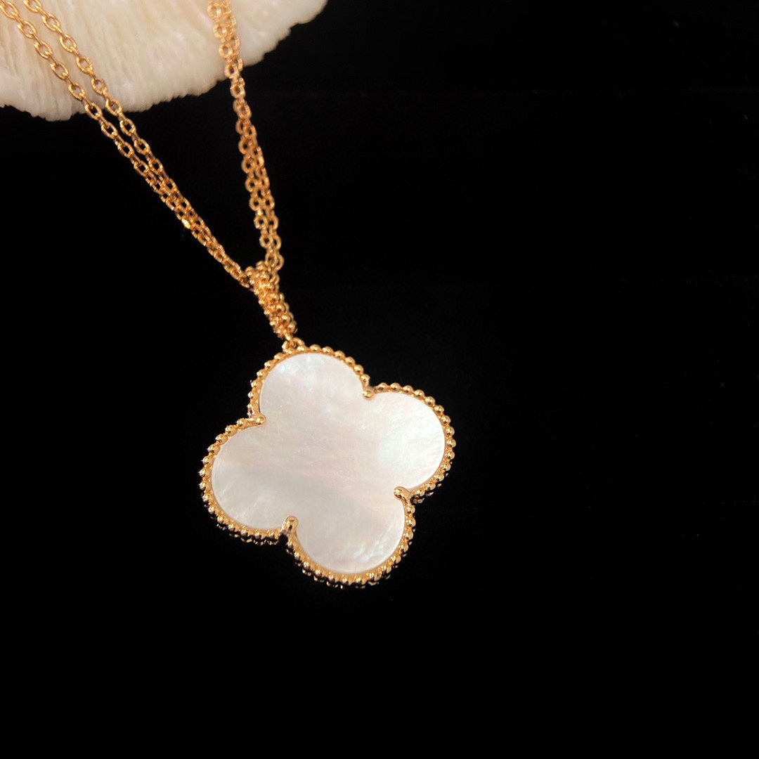 [Stars Jewelry]CLOVER 25MM MOP LARGE PENDANT NECKLACE