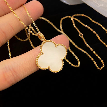 [Stars Jewelry]CLOVER 25MM MOP LARGE PENDANT NECKLACE