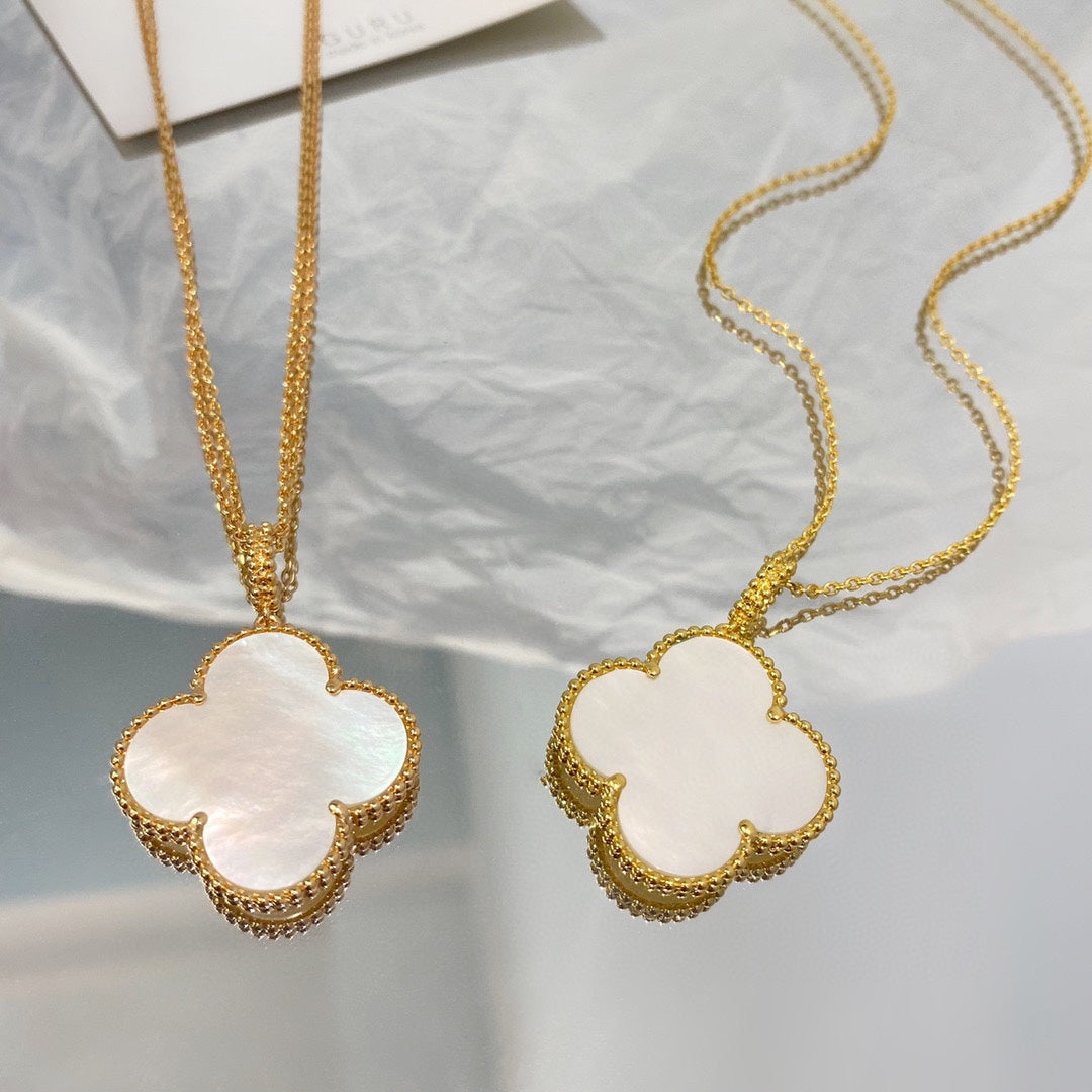 [Stars Jewelry]CLOVER 25MM MOP LARGE PENDANT NECKLACE