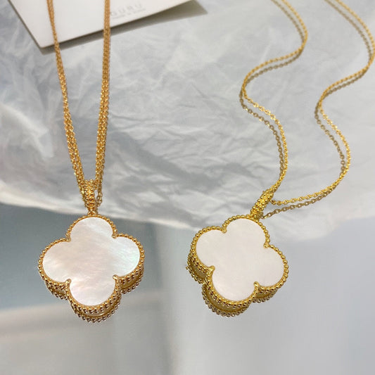 [Stars Jewelry]CLOVER 25MM MOP LARGE PENDANT NECKLACE