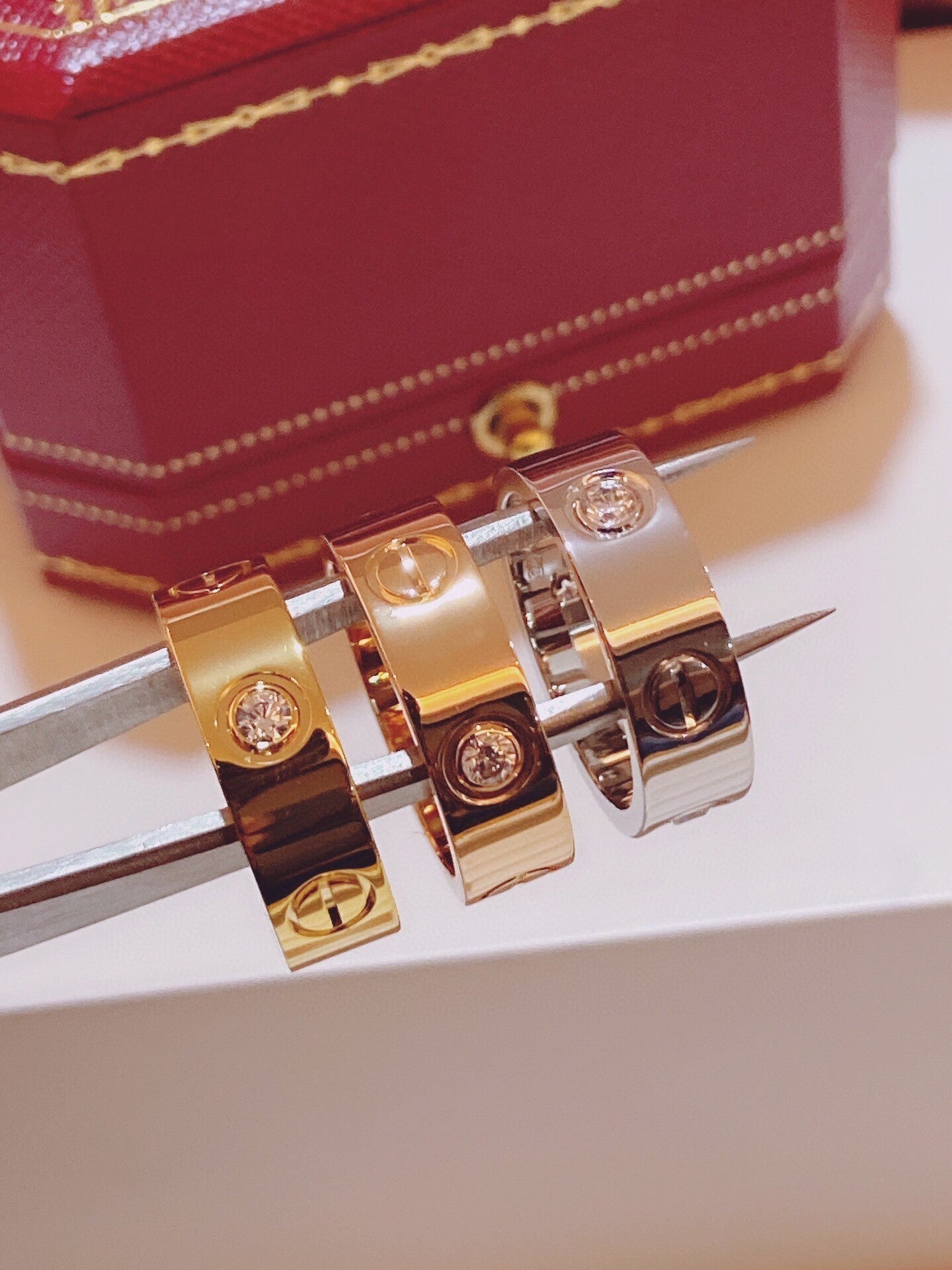 [Stars Jewelry]Three-Diamond Ring