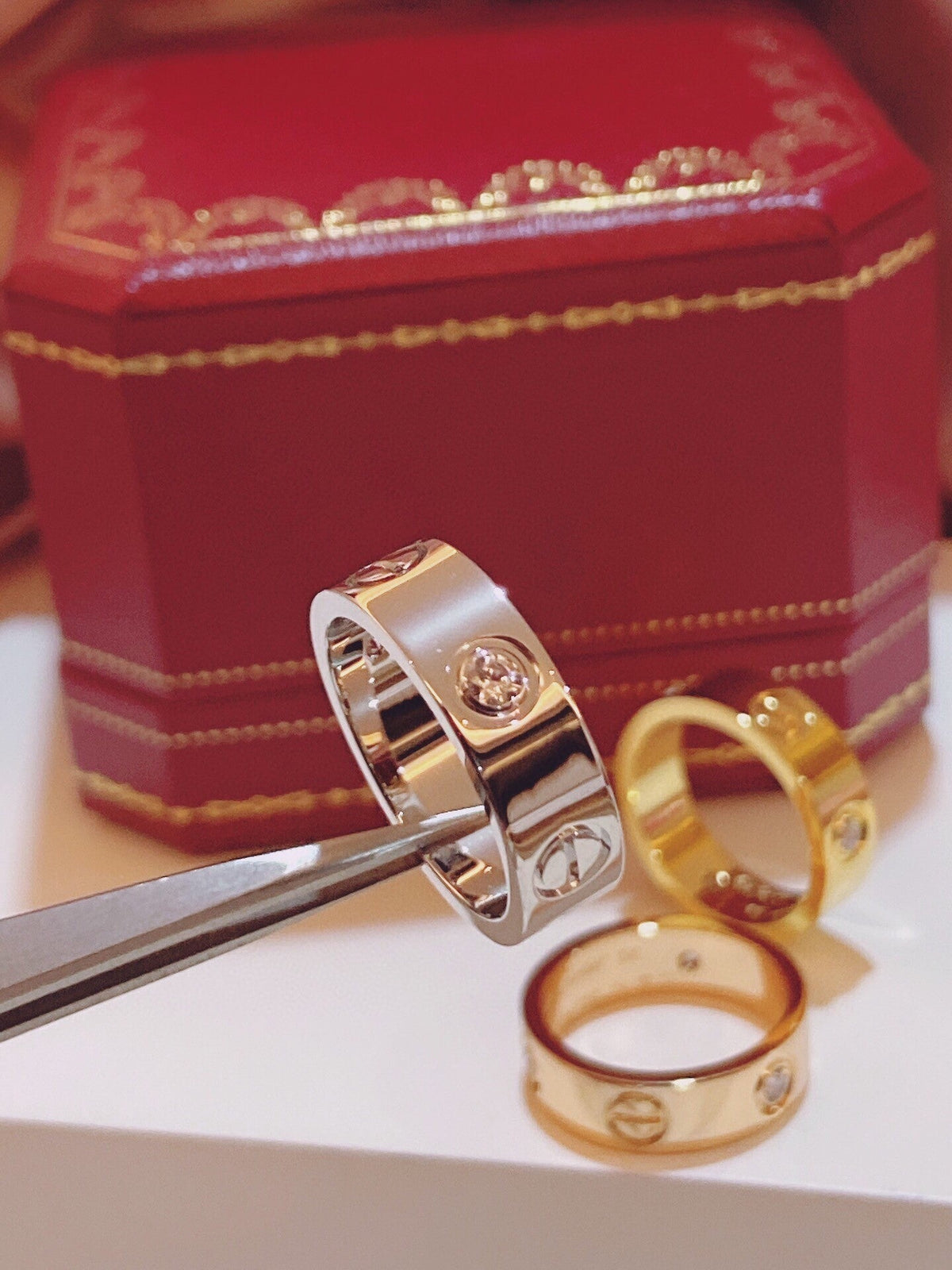 [Stars Jewelry]Three-Diamond Ring