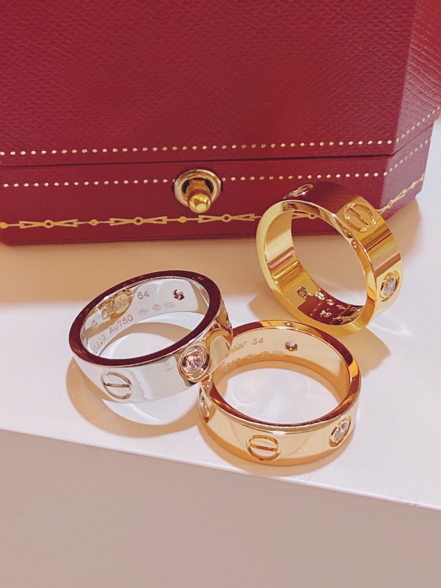 [Stars Jewelry]Three-Diamond Ring
