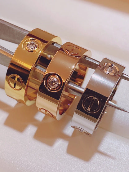 [Stars Jewelry]Three-Diamond Ring