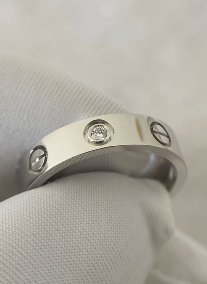 [Stars Jewelry]LOVE RING 4MM 1 DIAMOND SILVER